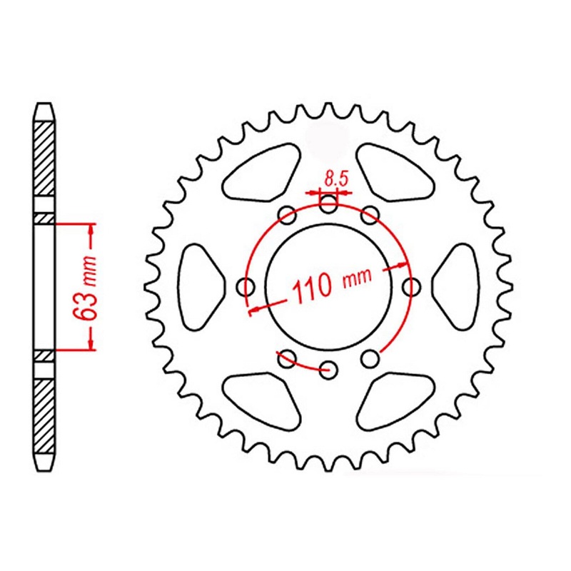 MTX 890 Steel Rear Sprocket #520 (11-D39)