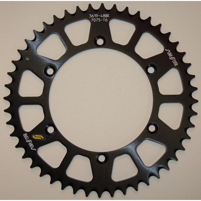 SUNSTAR REAR SPROCKET ALUMINUM BLACK 52T 5-361952BK