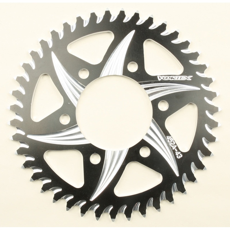 VORTEX CAT5 REAR ALUMINUM SPROCKET BLACK 43T 452AZK-43