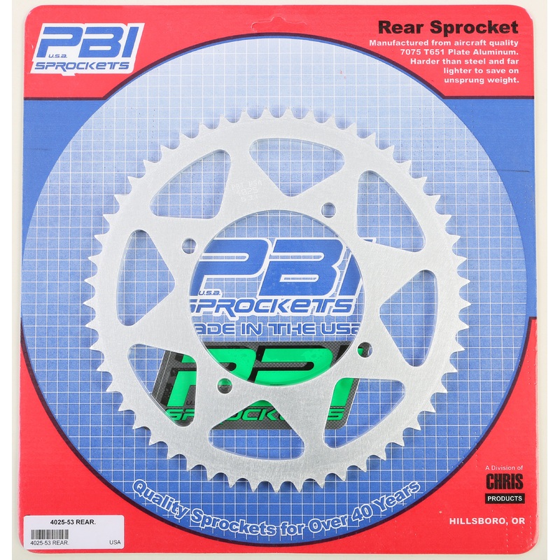 PBI REAR ALUMINUM SPROCKET 53T 4025-53-1