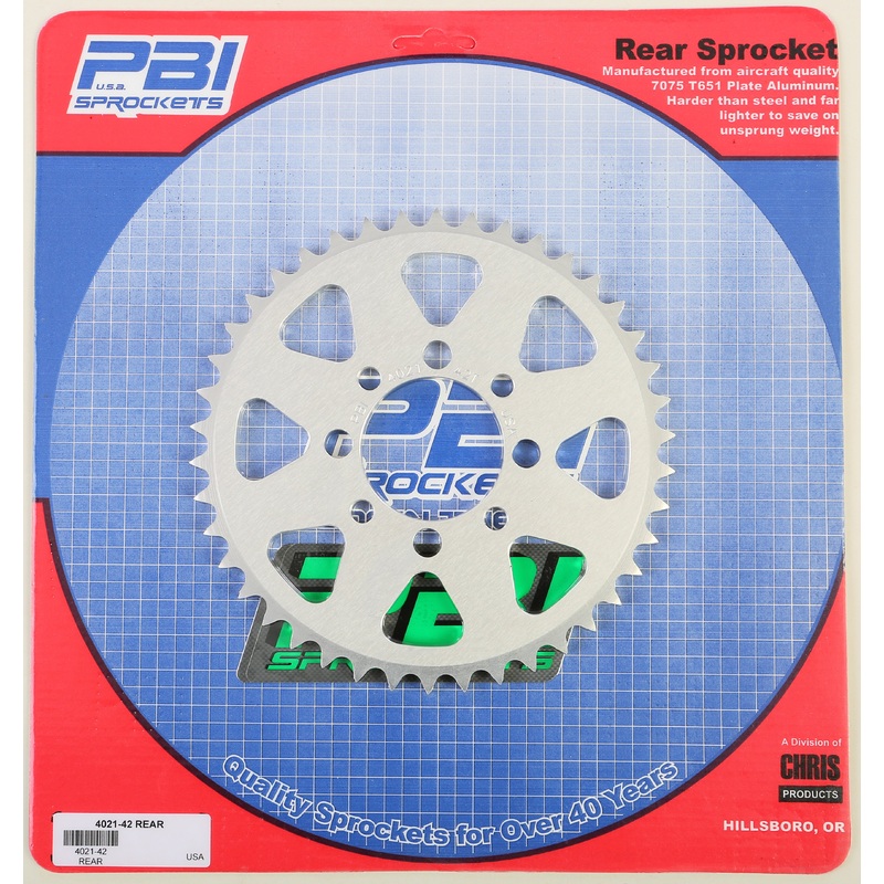 PBI REAR ALUMINUM SPROCKET 42T 4021-42-1