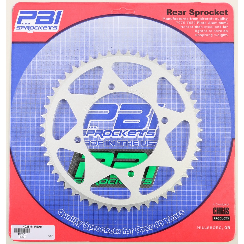 PBI REAR ALUMINUM SPROCKET 51T 4025-51-1