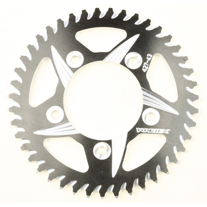 VORTEX CAT5 REAR ALUMINUM SPROCKET BLACK 43T 427ZK-43
