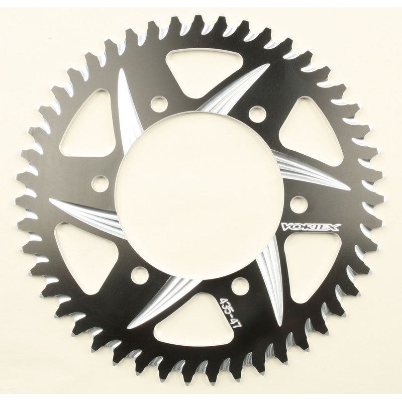 VORTEX CAT5 REAR ALUMINUM SPROCKET 47T BLACK HARDCOAT 435ZK-47