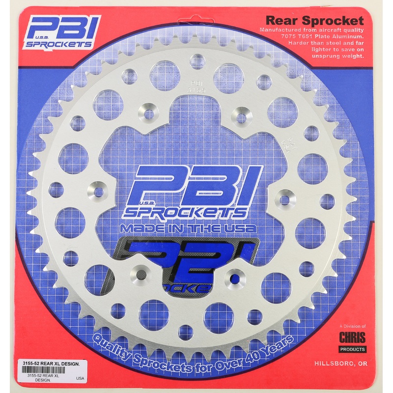 PBI REAR ALUMINUM SPROCKET 52T 3155-52-3