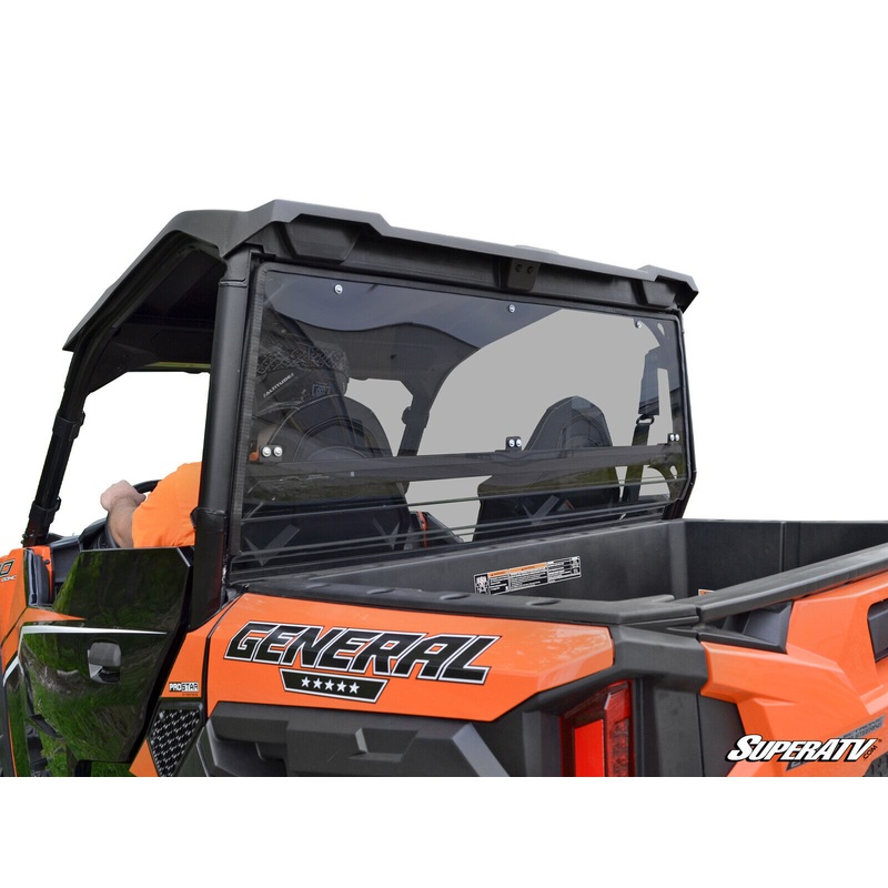 SuperATV Heavy Duty Light Tint Rear Windshield for Polaris General / 4 Seater