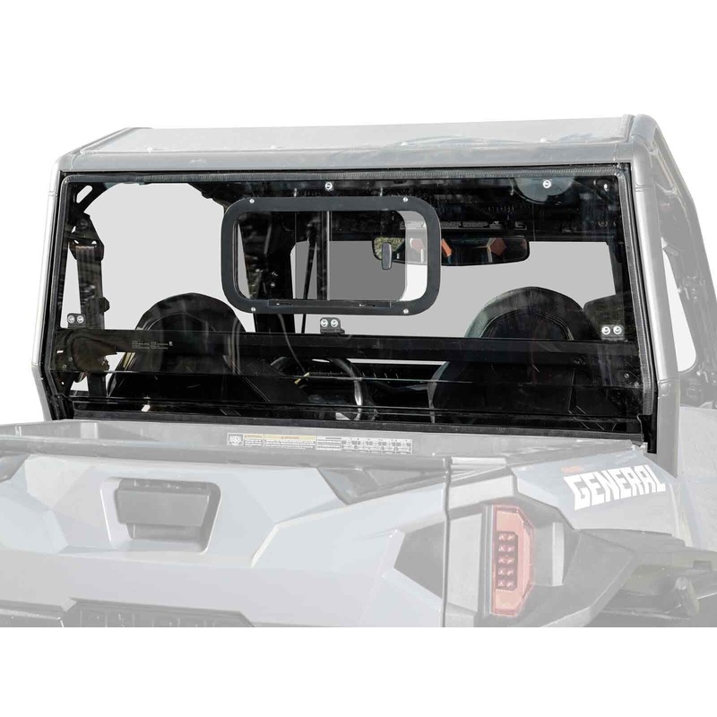 SuperATV Light Tint Rear Windshield w/ Sliding Window for Polaris General 1000