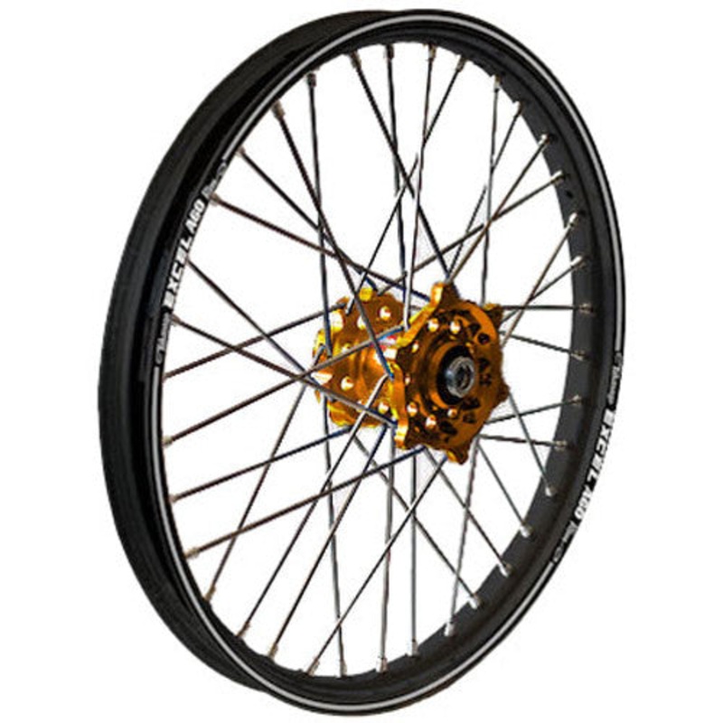 DUBYA REAR WHEEL SET 2.15X18 GOLD HUB BLACK RIM 56-4155GB