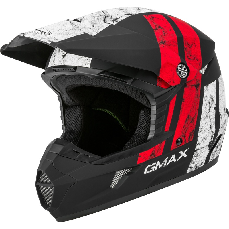 GMAX MX-46 OFF-ROAD DOMINANT HELMET MATTE BLACK/WHITE/RED XL G3464357