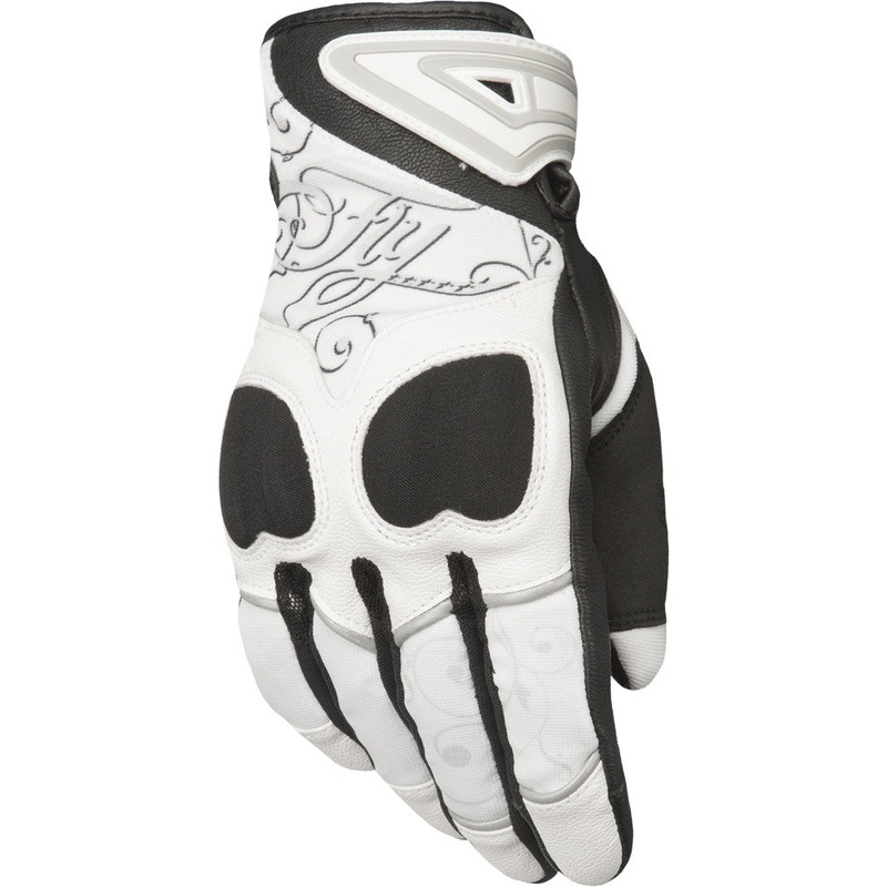 FLY RACING WOMEN'S VENUS GLOVES WHITE/BLACK SM #5884 476-6122~2