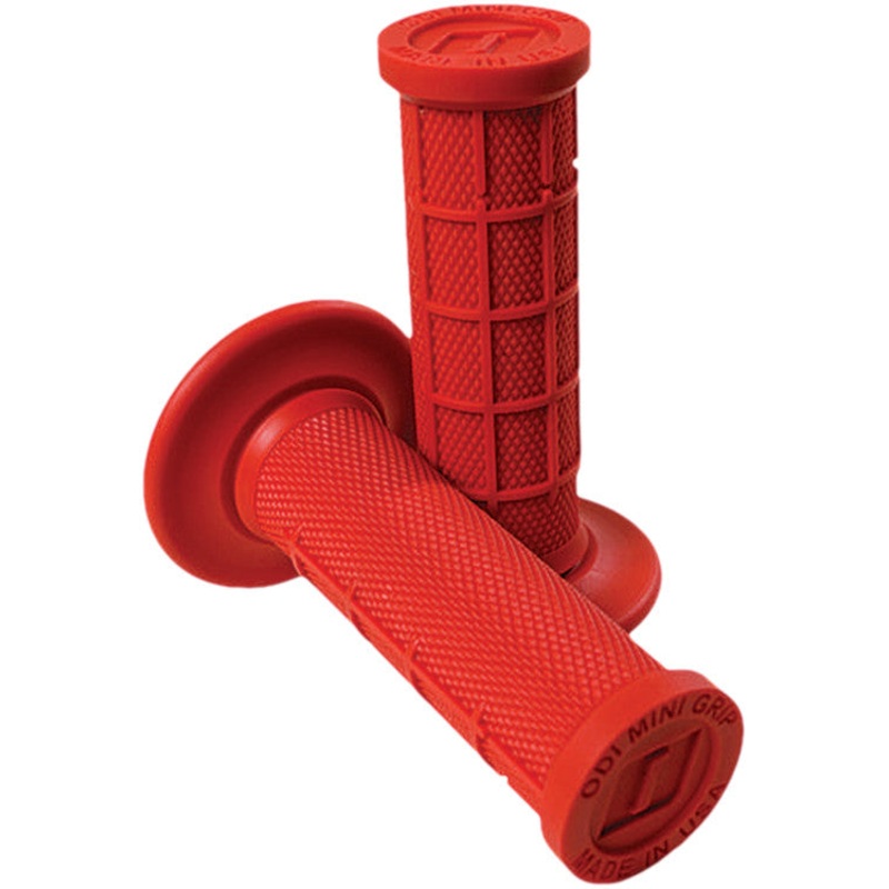ODI MINI MX HALF WAFFLE GRIPS RED H01MMR