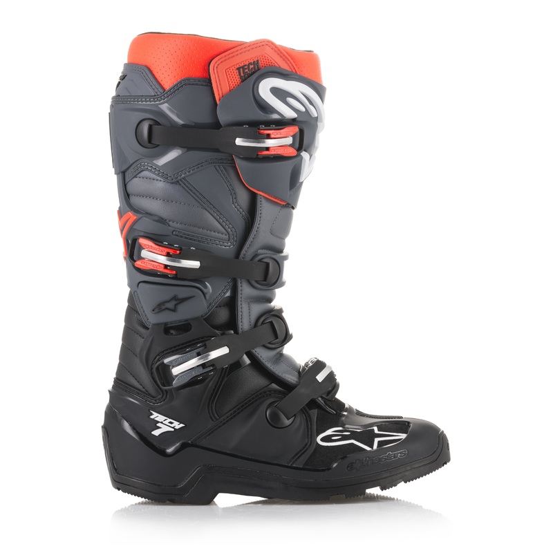 ALPINESTARS TECH 7 ENDURO BOOTS BLACK/GREY/RED SZ 08 2012114-1133-8