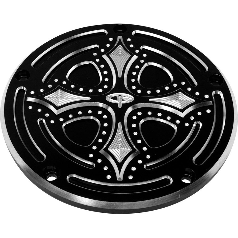 PREC. BILLET DERBY COVER DARKSIDE BLACK DRK-230-5H-BLK