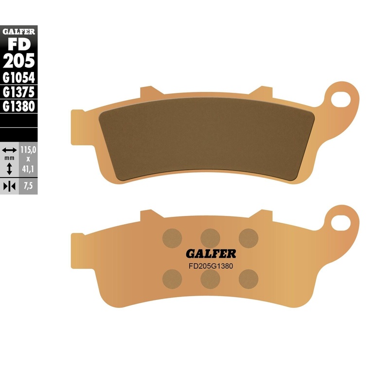 GALFER BRAKE PADS SINTERED FD205G1380 FD205G1380