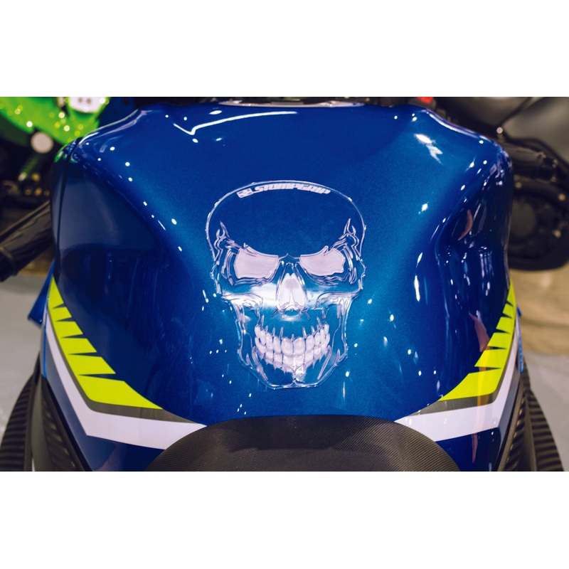 STOMPGRIP TANK PAD SKULL CLEAR/WHITE 51-02-1002