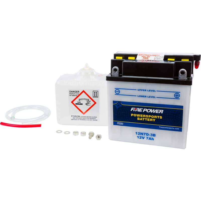 FIRE POWER BATTERY W/ACID 12N7D-3B 12V 12N7D-3B
