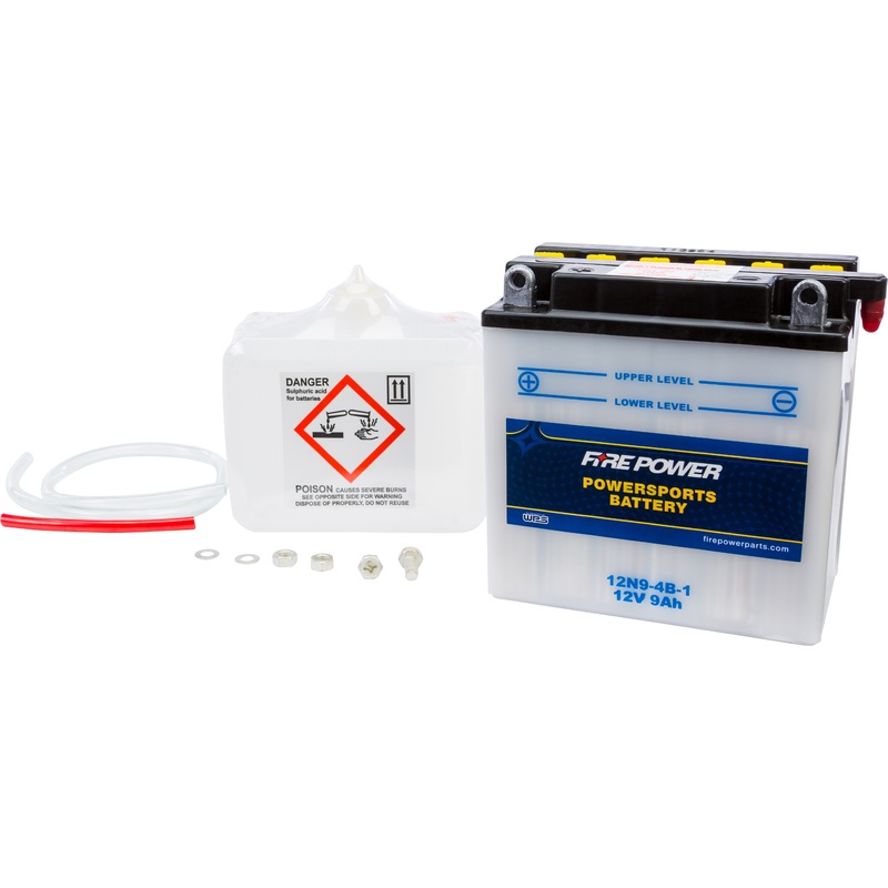 FIRE POWER BATTERY W/ACID 12N9-4B-1 12V 12N9-4B-1