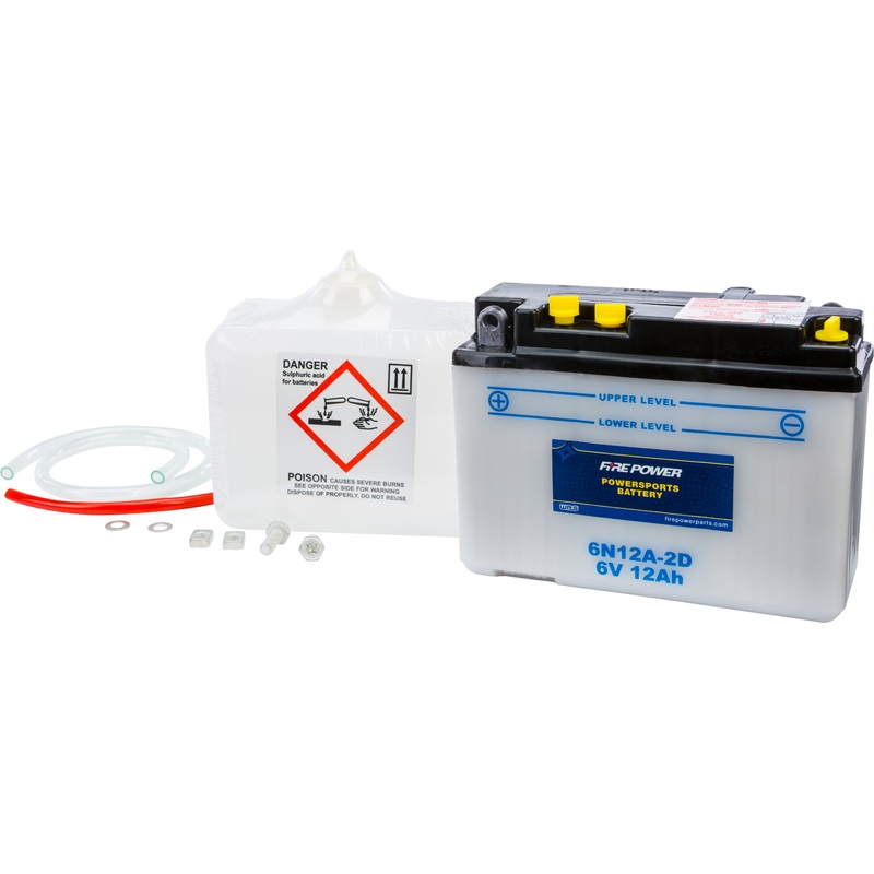 FIRE POWER BATTERY W/ACID 6N12A-2D 6V 6N12A-2D