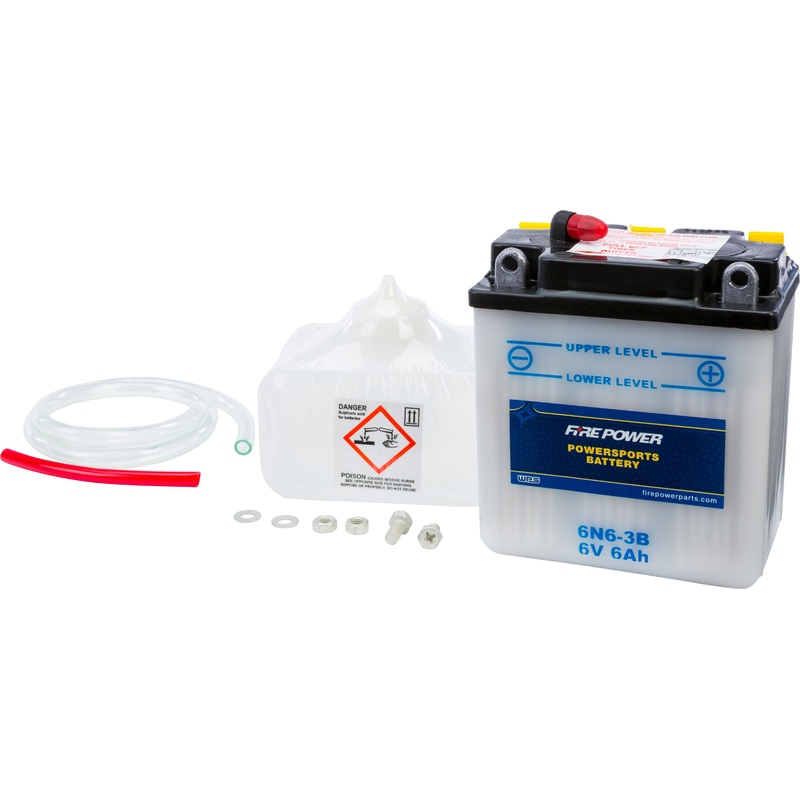 FIRE POWER BATTERY W/ACID 6N6-3B 6V 6N6-3B