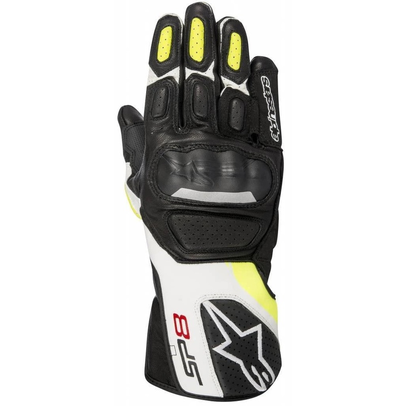 Alpinestars Gloves SP-8 v2 Leather - Black/White/Yellow